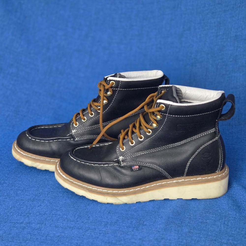 Sureway Heavy Duty Men's 9.5 Black Leather Steel Toe Work Boots